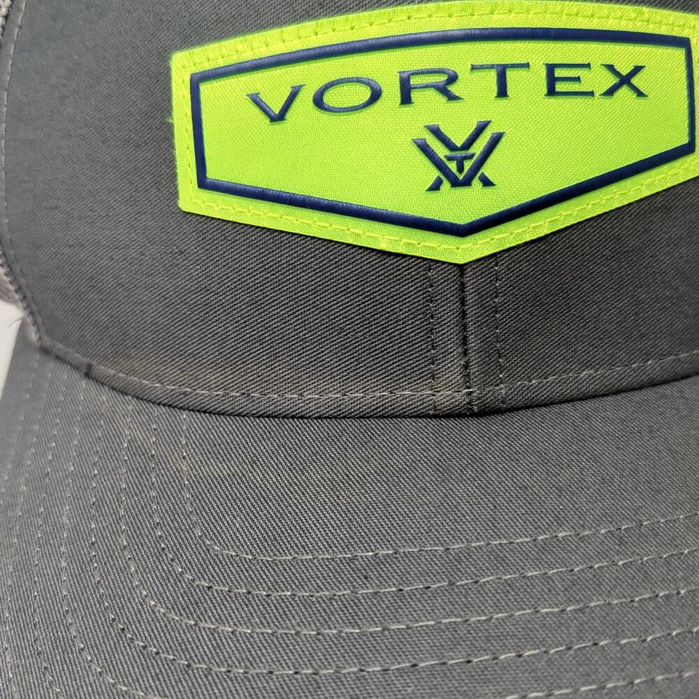 Vortex Patch Snapback Mesh Back Trucker Hat Gray … - image 3